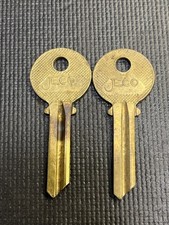 Vintage Y93 Key Blanks Jeco Brass Uncut (Lot of 2)