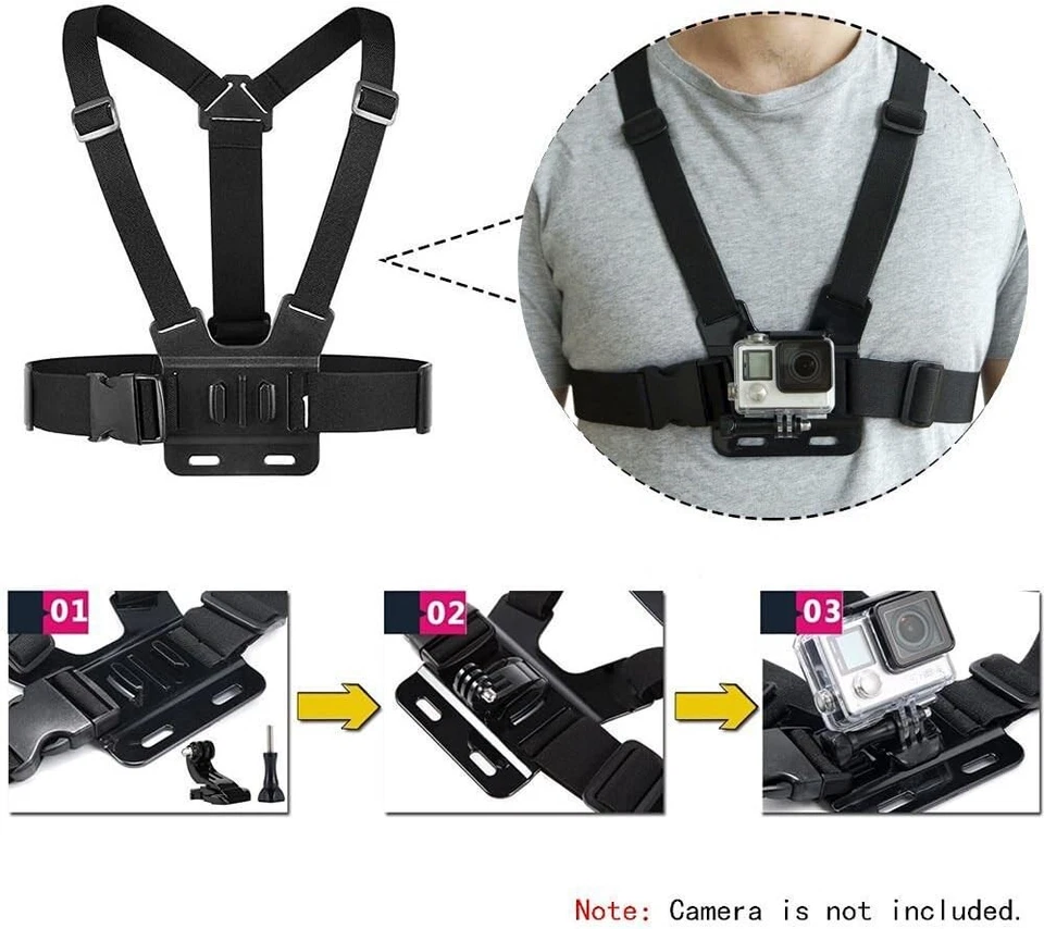 Head Strap+ Chest Strap Mount Accessories For GoPro Hero 2 3 4 5 6 7 8 9 Camera - Изображение 2 из 4