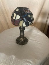 Party Lite 2 Piece Tiffany Style Fairy Lamp/Tea Light Candleholder Dragonfly 