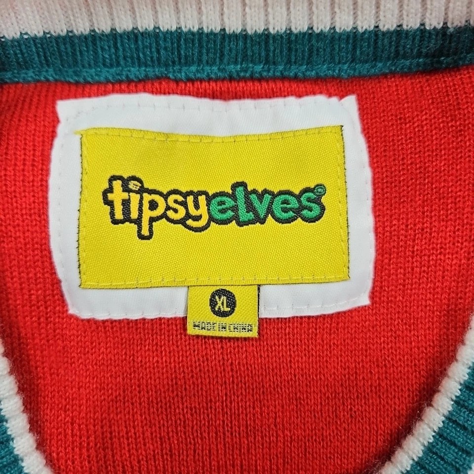Suéter feo de Navidad Tipsy Elves My Eyes Are Up Here para hombre talla XL Foto 3 de 4