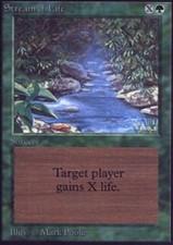 Heavy Play, English MTG Regular Stream of Life Beta Magic the Gathering