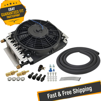 Derale 15900 16 Pass Electra-Cool Remote Transmission Cooler Kit, -8AN Inlets