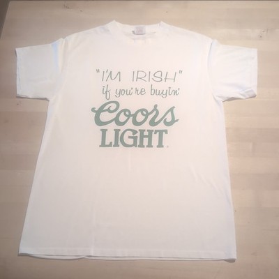 Vtg Coors Light Designer Pro I'm Irish St. Paddy's Day T-Shirt Men's Size L Rare