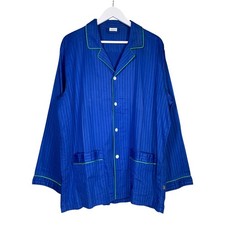 Zimmerli Pyjama Top Shirt XL Mens Blue Green Button Up Longsleeve Cotton Pockets