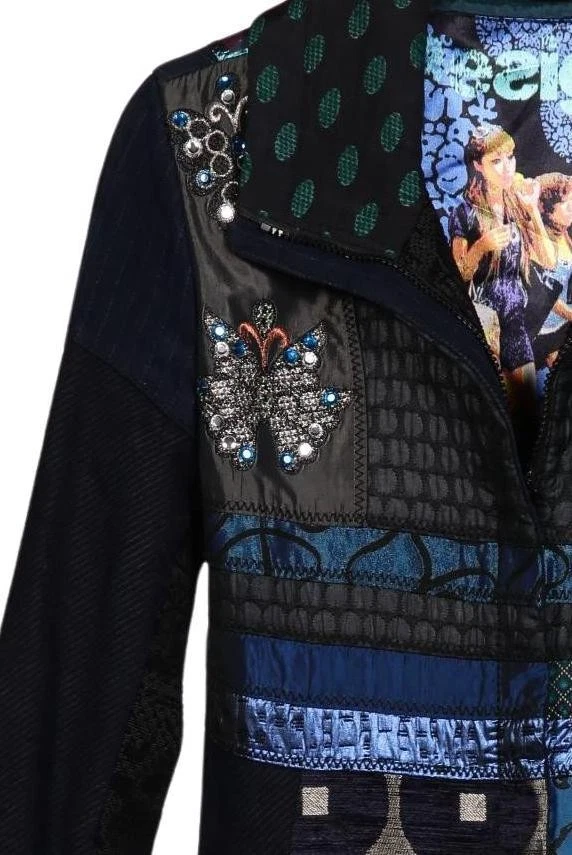 Desigual Mantel Damen Jacke Parka Gr. 38 Baumwolle Wolle Mehrfarbig #hex0acc