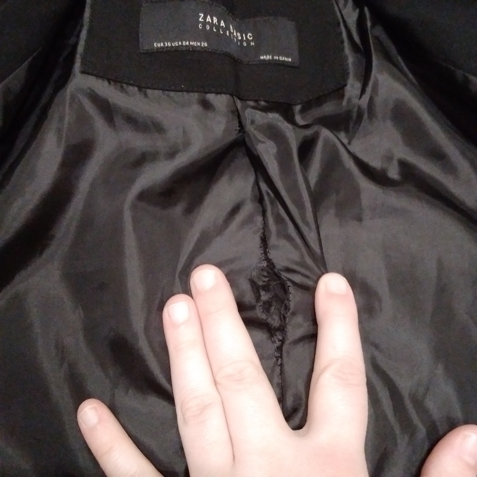 Zara Basic Collection Size 4 Blazer Jacket Black … - image 5