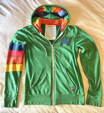 Vintage Aviator Nation signature Rainbow Full Zip Hoodie Green