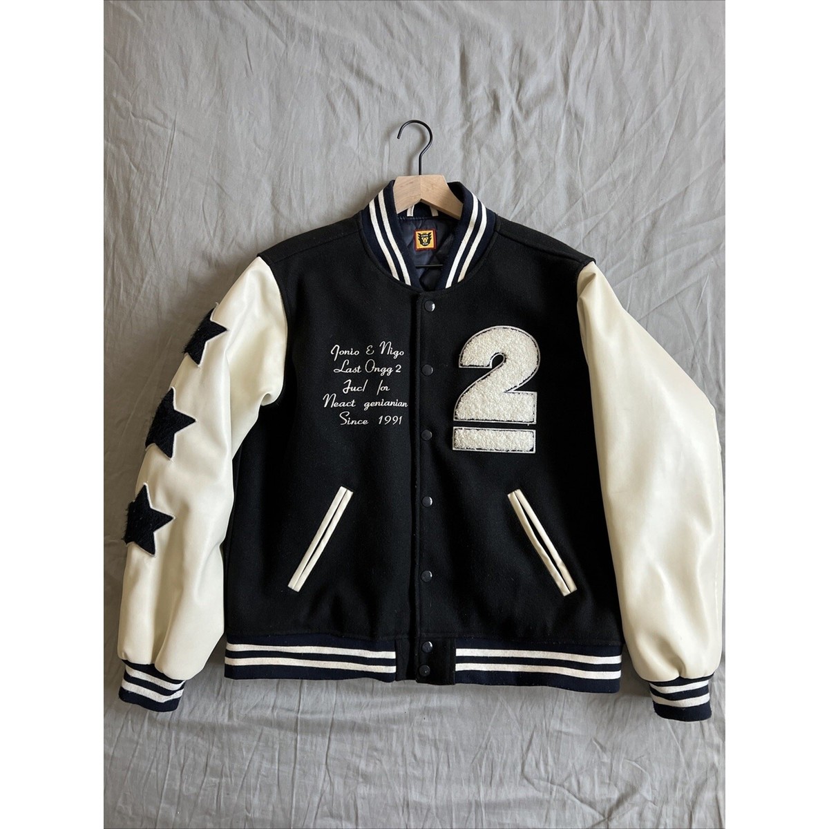 Human Made x Undercover Last Orgy 2 Leather Varsity Jacket NIGO