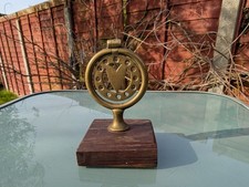 Great Quality Antique Brass Horse Brass Swinger on Wooden Base