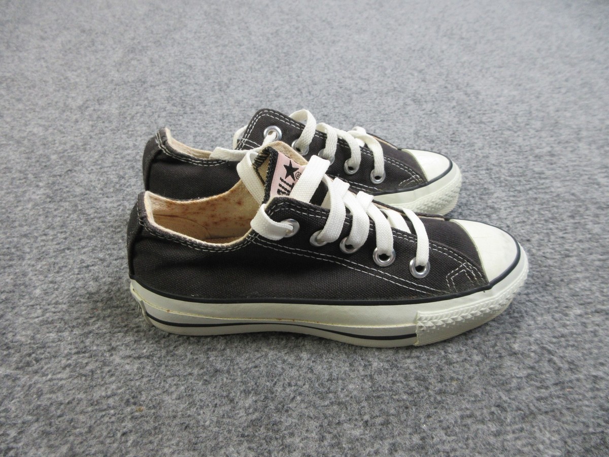 Vintage Converse All Star Shoes Girls Size 1 Black Low Top Canvas