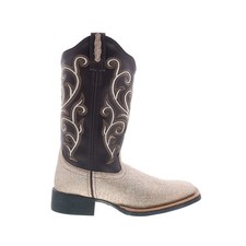 Jama Old West Medium Square Toe 18125 Womens Brown Cowboy Western Boots 5.5