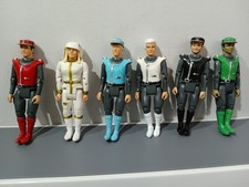 Vintage Captain Scarlet schwarz und blau etc. 3,75" Matchbox Figuren Konvolut x 6