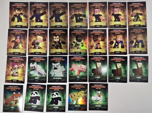 Minecraft Dungeons Arcade game Series 1 complete 60 card set +15 extra - Picture 12 of 18