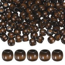 150-Pack Natural Wood Beads 11x12mm for DIY Crafts/Bracelet Dark Brown 