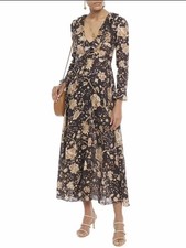 Zimmermann Veneto Ruffled Trimmed Linen Maxi dress  Formal Print - Size 0