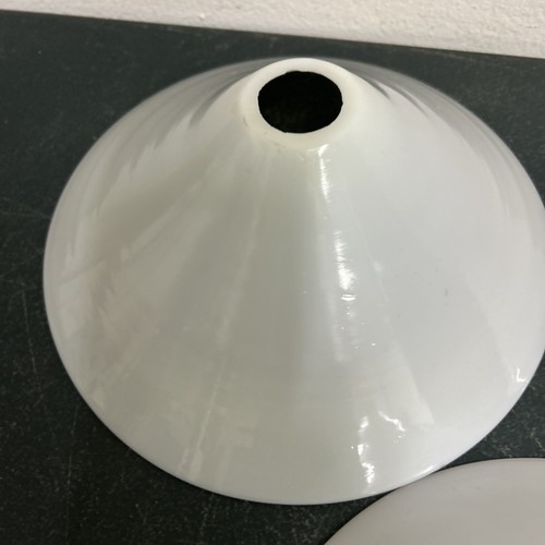 Vintage Art Deco Chinamans Hat Milk White Glass Light Lamp Shade 23.5cm Diam X 3 - Picture 4 of 9