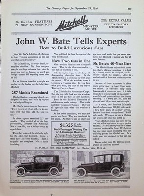 1917 Mitchell Six Magazine Print Ad Two Sizes 7-Pass 48hp 127-in wheelbase