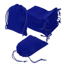 20 Pcs Velvet Drawstring Bag 4 x 4.7" Jewelry Pouches Gift Bags, Blue