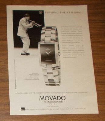 Seltene Werbung MOVADO MUSEUM WATCH - Wynton Marsalis 2000