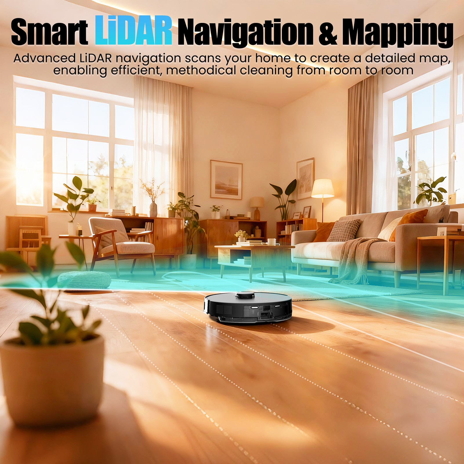 Refurbished AIRROBO E10 Robot Vacuum and Mop Cleaner Self Emptying 8000Pa 150Min alternate view 4