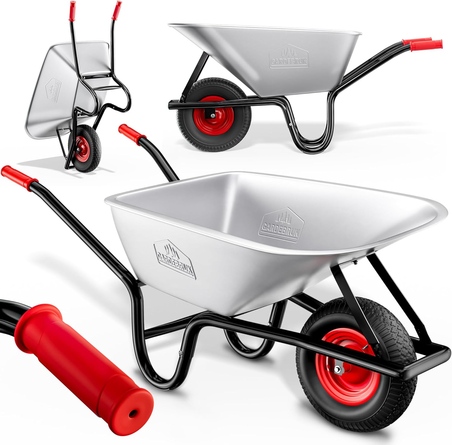 Carriola da Giardino Ergonomica 100L - Acciaio Zincato 250kg Top
