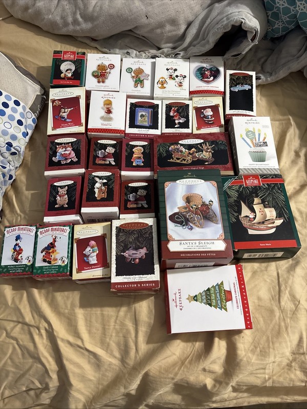 Lot Of 26 Various Hallmark Ornament Lot Disney Christmas Car