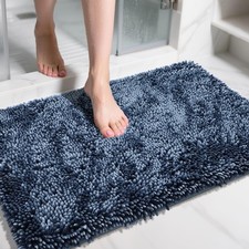 Bathroom Rug Non Slip 36x24 Inch Extra Thick Chenille Light Blue Yimobra Large