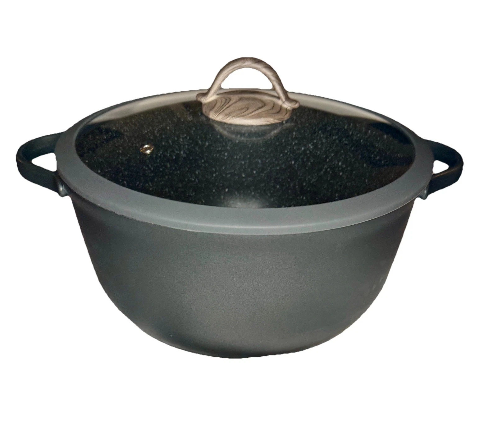 D&W Deane & White 11" NonstickLow Casserole Pan wLid Wood Effect Handle 4.2qt