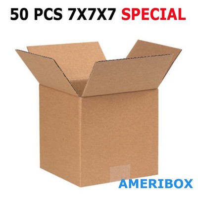 50 7x7x7 Cardboard Paper Boxes Mailing Packing Shipping Box Corrugated Carton