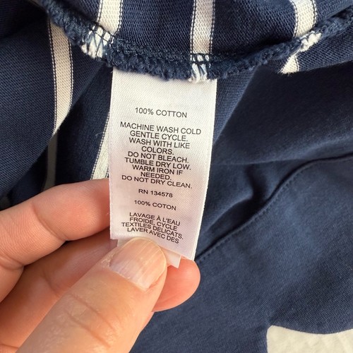 Vineyard Vines Womens Small Navy White Striped Knit Dress Scallop Hem Nautical - Picture 8 of 11