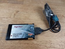 EigerNet PCMCIA Ethernet LAN Adapter PC Card EXP-ET 10BT with Dongle Cable