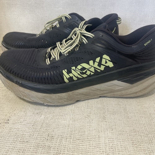 Hoka One One Mens Bondi 7 1110518 BGBT Black Running Shoes Sneakers Size 11.5 - Picture 4 of 15