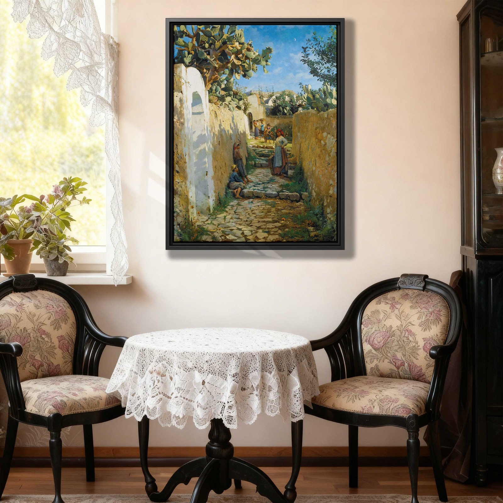 Rustic Pastoral Oil Painting Canvas Print Vintage Farmhouse Wall Art Decor