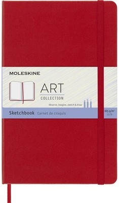 Large Blank Sketchbook Hard Cover Scarlet Red 104 Pages for Drawing Art