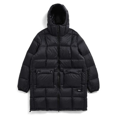 Taion Womens Volume Hood Down Coat Long Outer Black