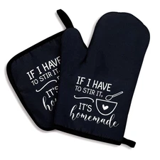 zcyhtqp, If I Have to Stir it, It's Homemade, Funny Silicone Non-Slip Oven Mi...