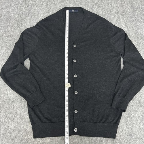 Charles Tyrwhitt Strickjacke Herren Large dunkelgrau feine Merinowolle Strickpullover - Bild 4 von 8