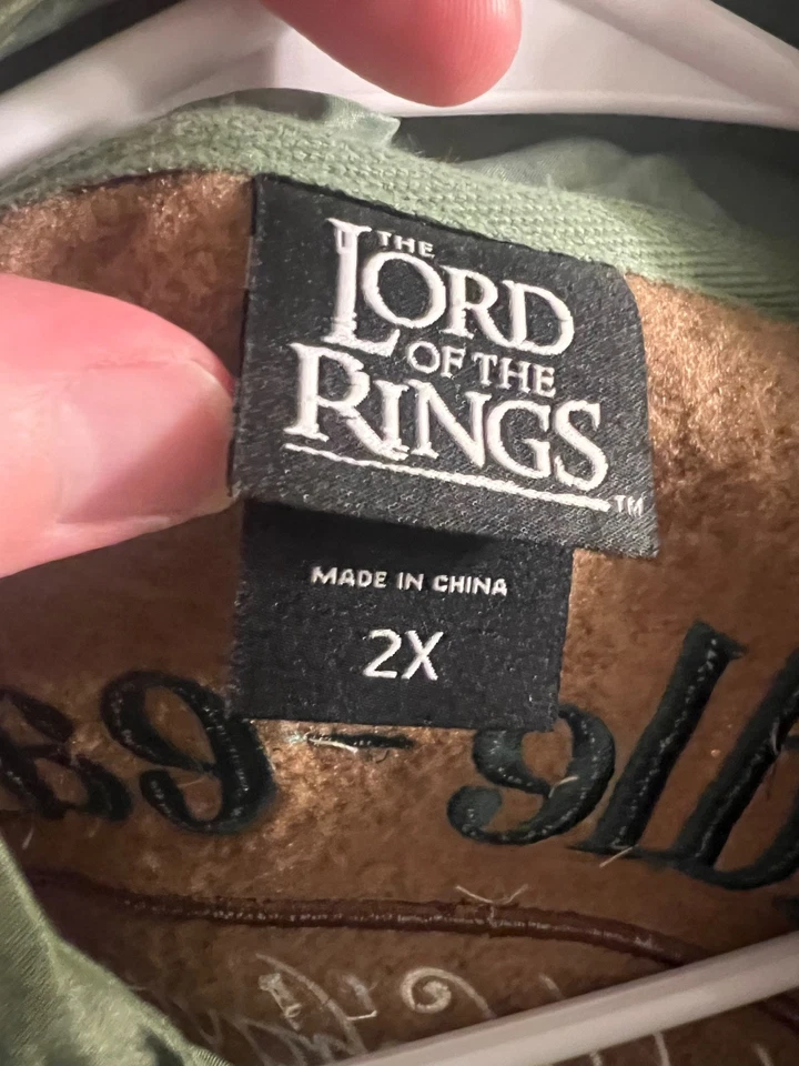 El Señor de los Anillos Sherpa Chaqueta de Vellón Suéter a Presión Talla 2X Foto 3 de 4