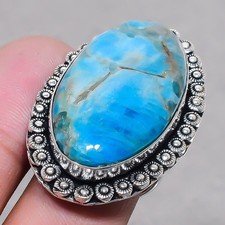 Neon Apatite Oval Shape Gemstone Handmade Ethnic Adjustable Jewelry Ring SR 2558