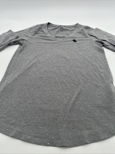Abercrombie Kids Longsleeve Shirt Youth Girls Size 16 Glitter V-Neck..#24316
