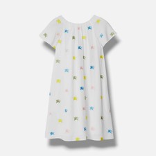 Burberry Girl's White Danalee Embroidered Equestrian Knight Printed Dress Size 3