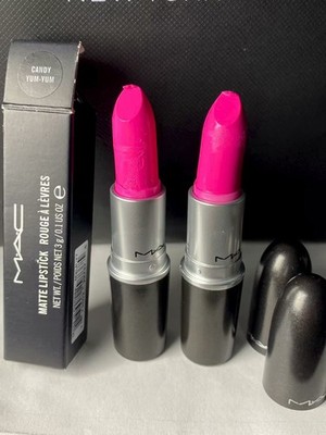 2pc MAC Matte Lipstick CANDY YUM-YUM Full Size 3 g made in 2014 Melt DMG