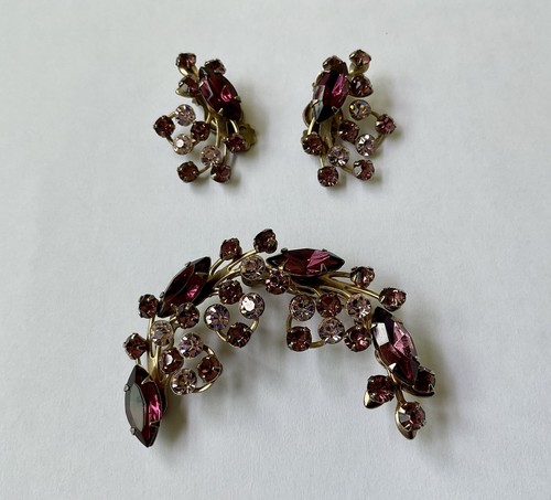 Vintage Brosche Anstecknadel & Ohrring Set, Juliana?