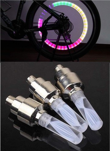 UK Stock 2PC VALVE DUST CAP TYRE COLOUR SAFETY LED NEON CAR BIKE WHEEL LIGHTS - Picture 16 of 16