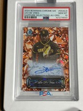 2024 Leo De Vries Auto /25 RC Bowman Chrome Sapphire Orange #d 12/25