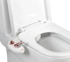 LUXE Bidet NEO 320 PLUS Warm Water Toilet Bidet Attachment Rose Gold Dual Nozzle