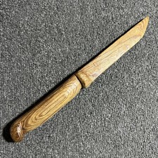Handmade Wooden Carved Knife Decoration Old Vintage 12  