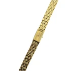 Seiko Tank Watch Women 13mm Champagne Dial Gold Tone VTG 2E20-7029 Needs Battery