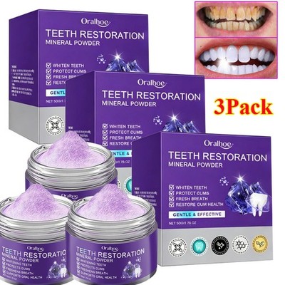 Mineral Teeth Whitening Powder Quick Stain Remover Dental Restoration Cleaning