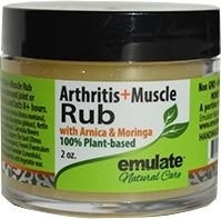 имитируйте натуральный уход с маслом Моринги и растиранием мышц с добавлением арники и МСМ в баночке объемом 2 унции